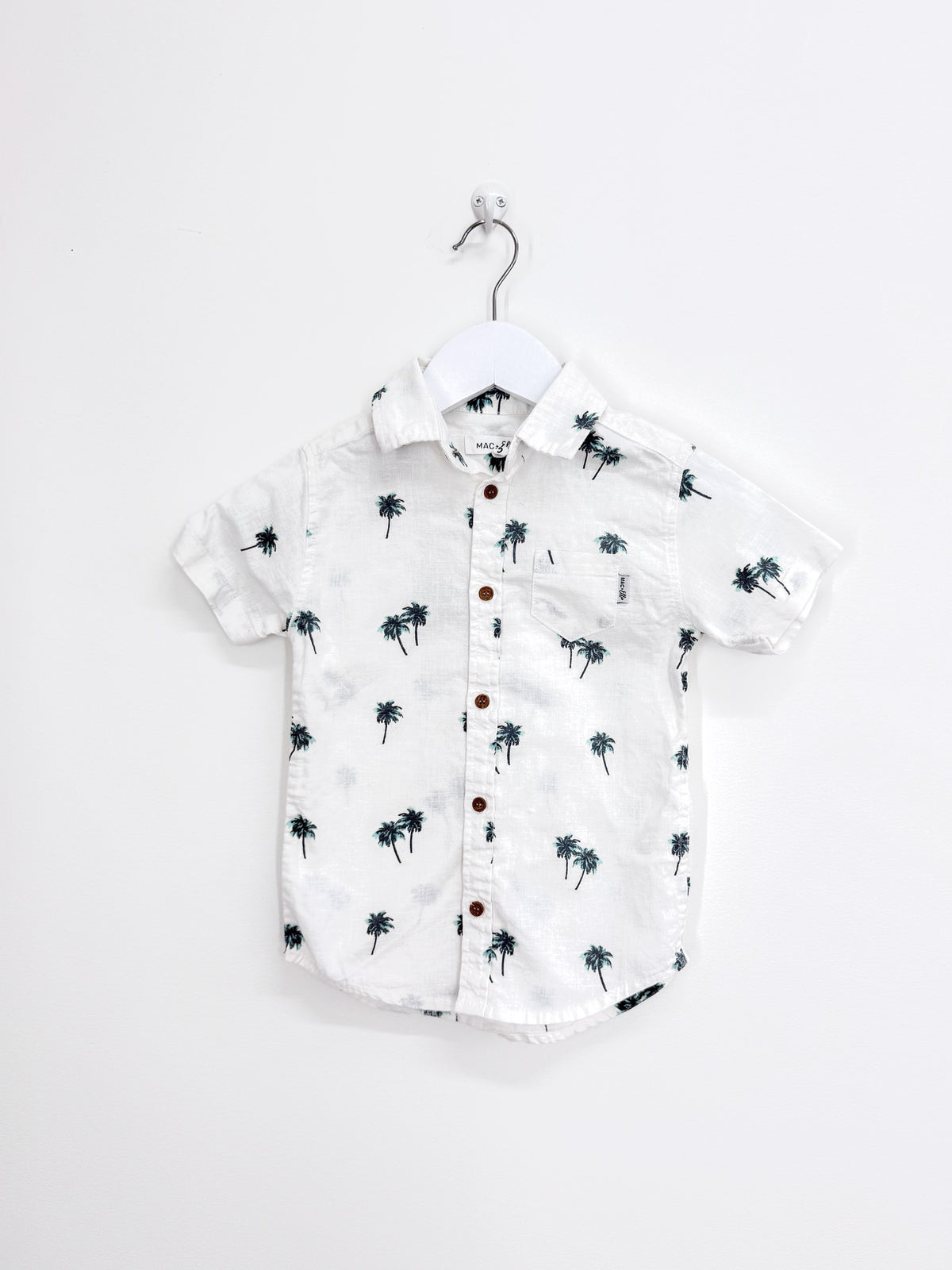 Mac & Ellie linen short sleeve button up shirt (3y)