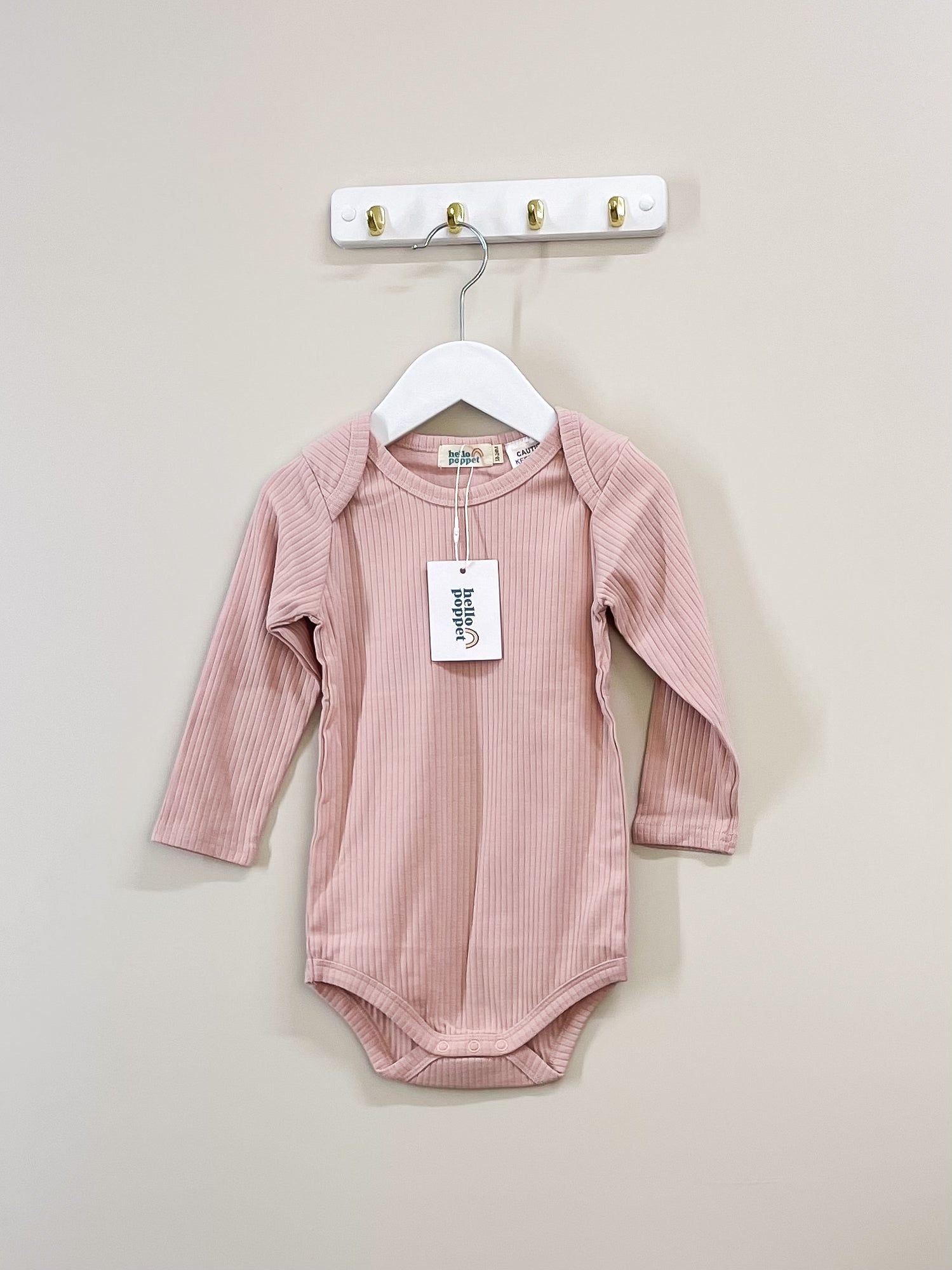 BNWT Hello Poppet organic ribbed bodysuit (18-24m)