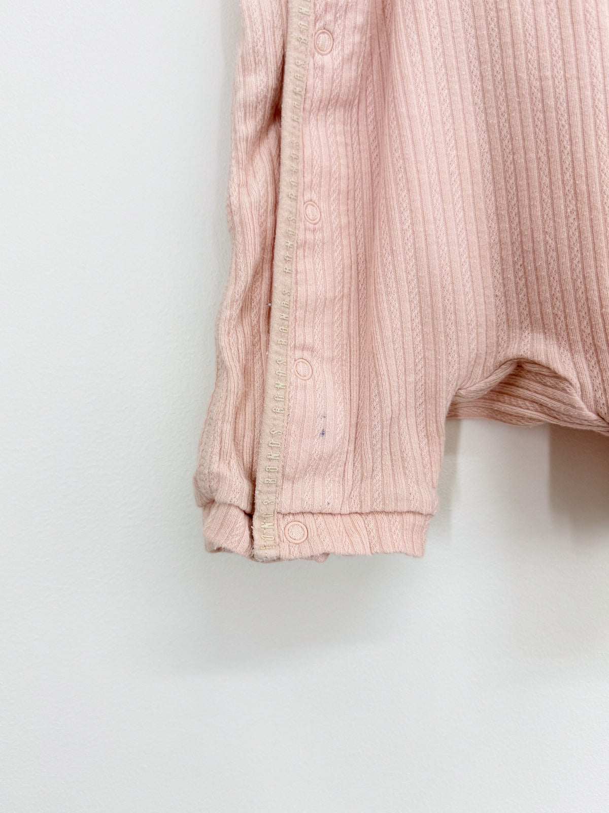 Bonds rib short sleeve cozysuit - pink (0-3m)