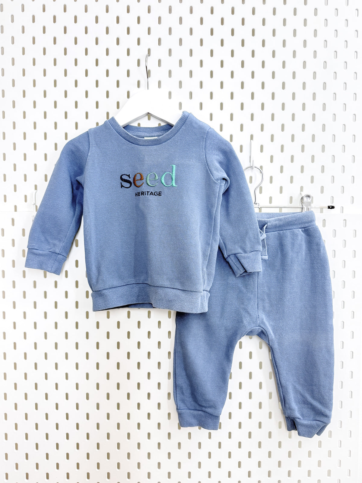 Seed Heritage core logo textured track set - blue (12-18m)