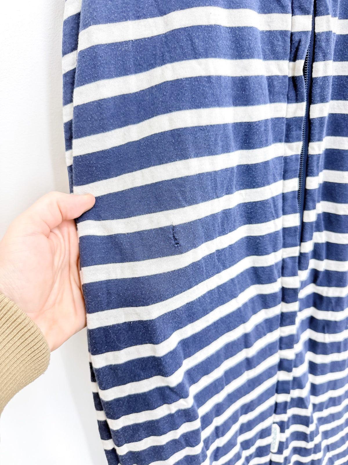 Woolbabe merino cotton 3 seasons sleeping bag - blue stripe (2-4y)