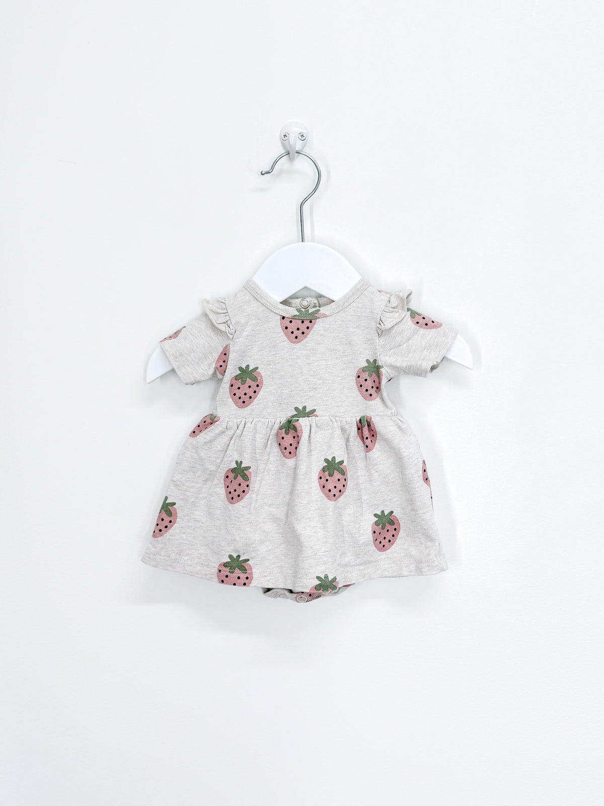 Teeny Weeny bodysuit dress - strawberries (newborn)