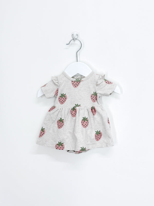 Teeny Weeny bodysuit dress - strawberries (newborn)