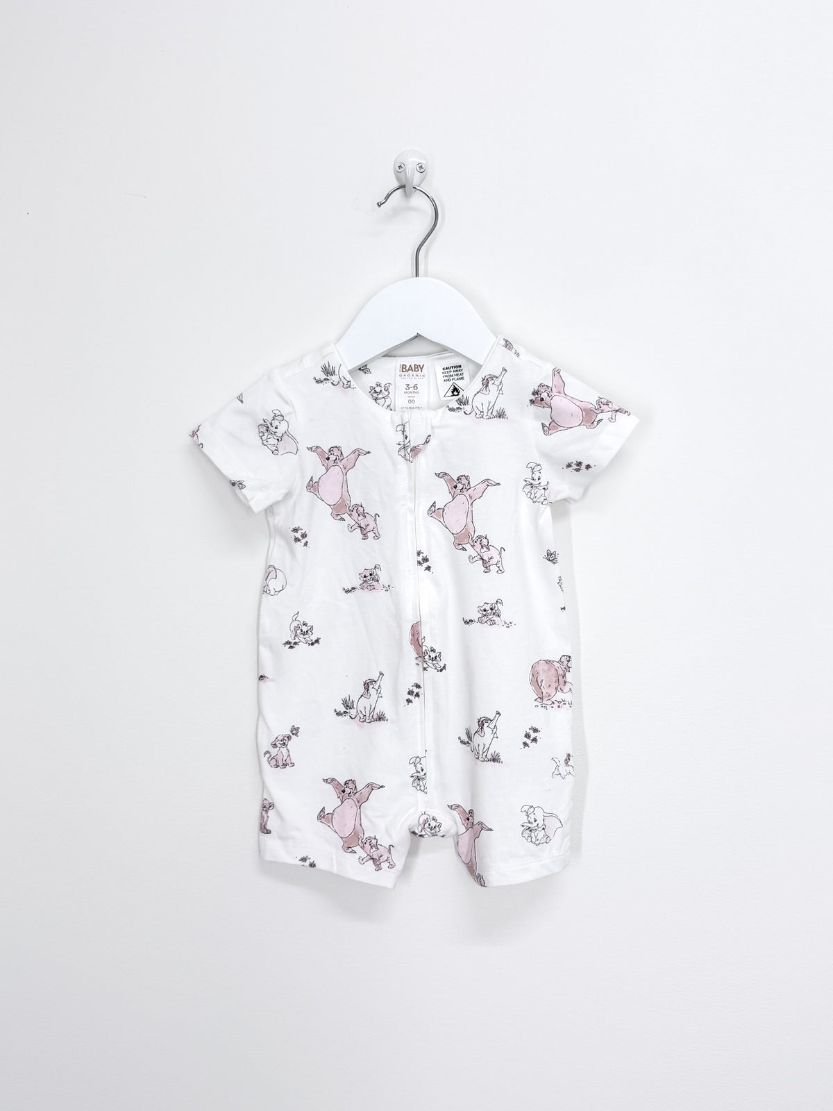 Cotton On Kids x The Jungle Book organic shortie zipsuit (3-6m)