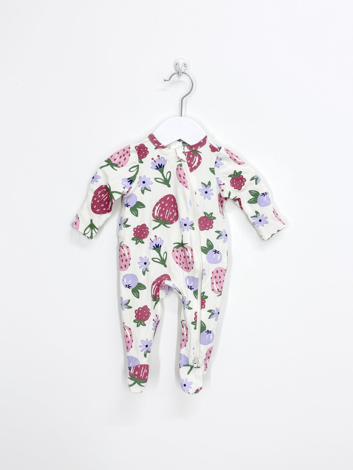 Teeny Weeny zipsuit - berries (newborn)