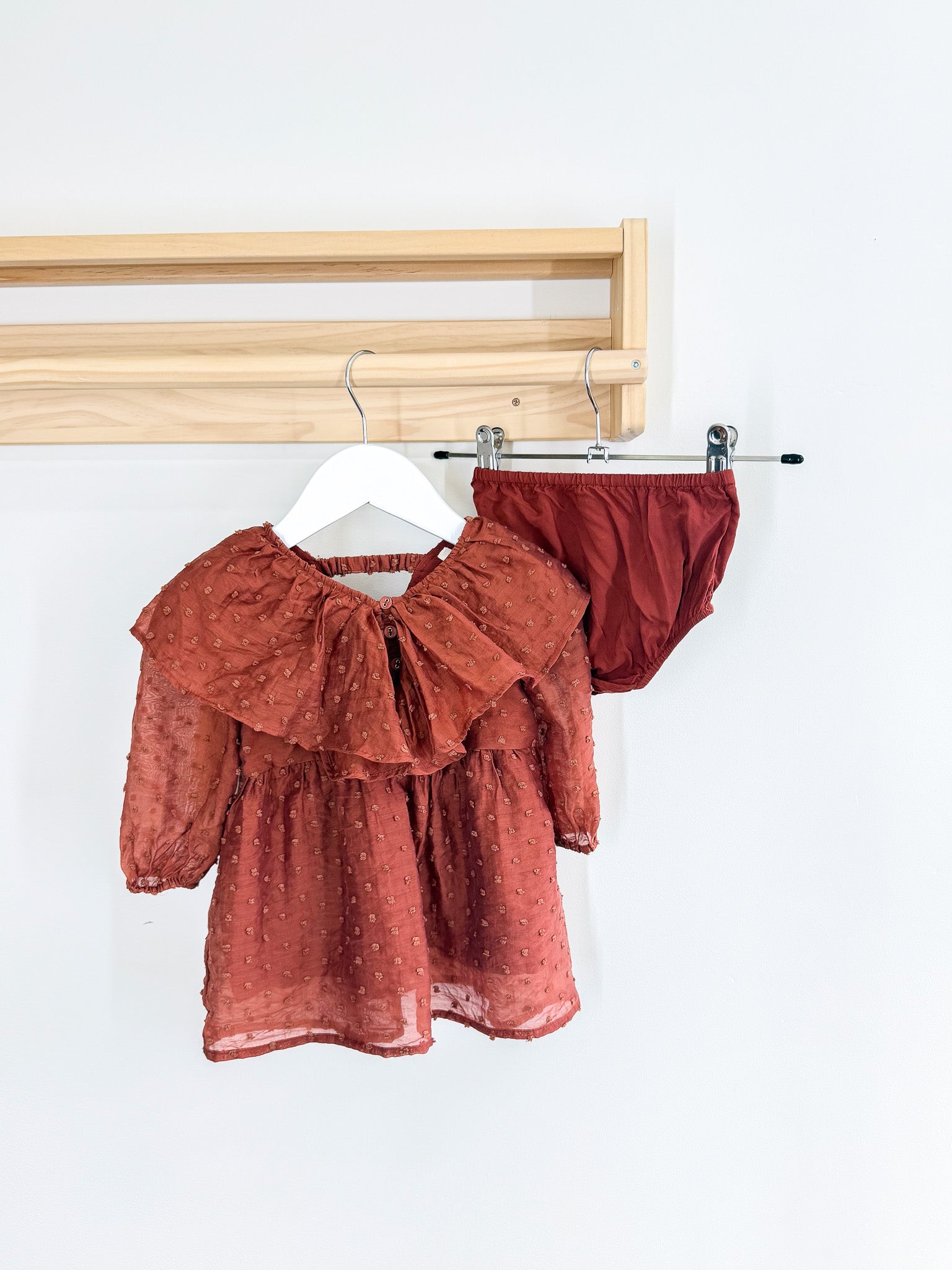 Noralee claudette dress + bloomers - berry (12m)