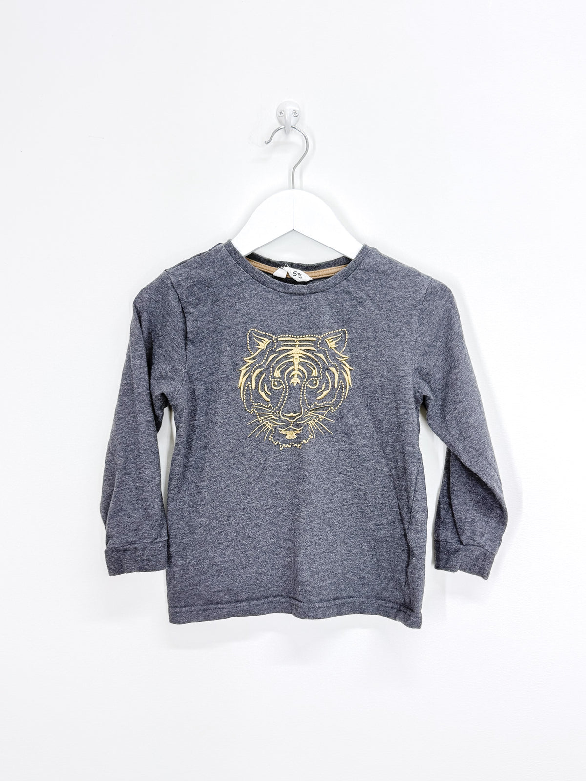Mac & Ellie embroidered tiger long sleeve tee (5y)