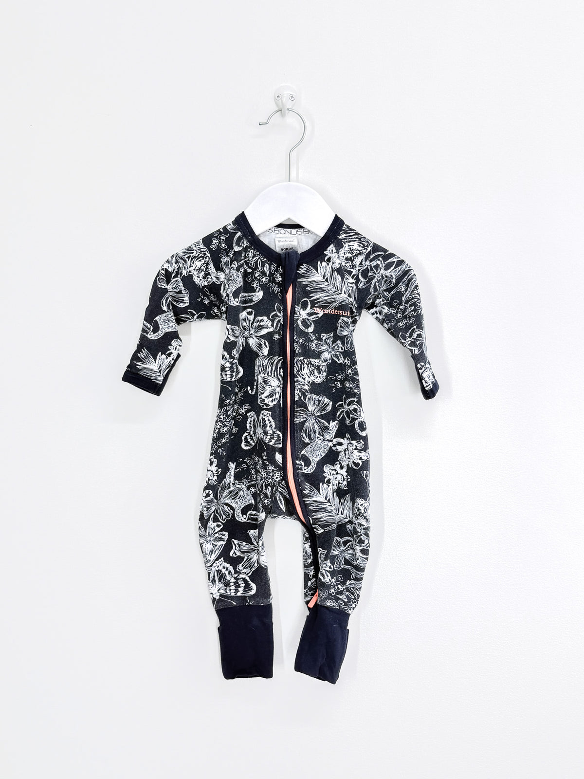 Bonds wondersuit - navy monochrome (0-3m)