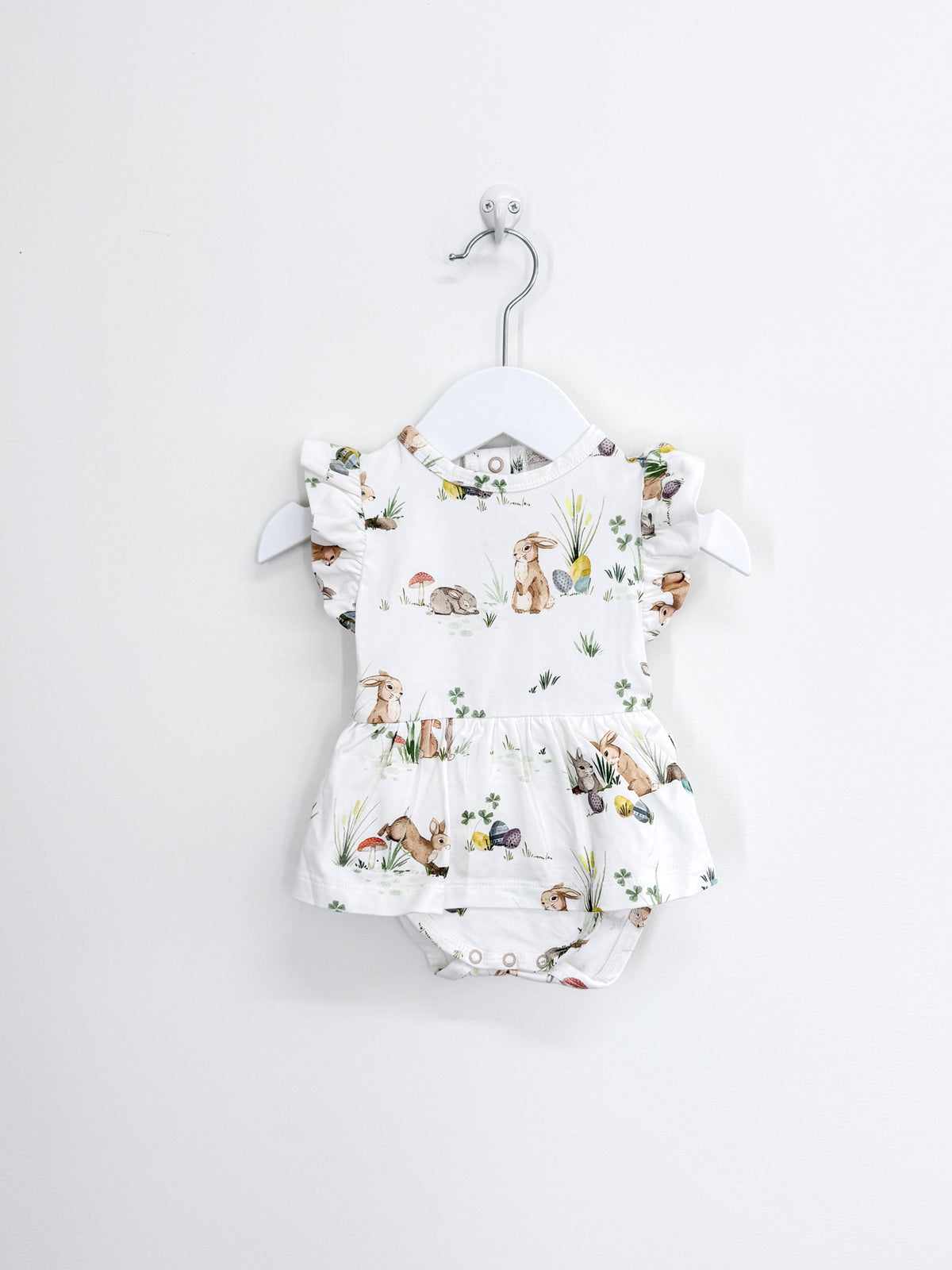Snuggle Hunny organic bodysuit dress - flopsy bunnies (0-3m)