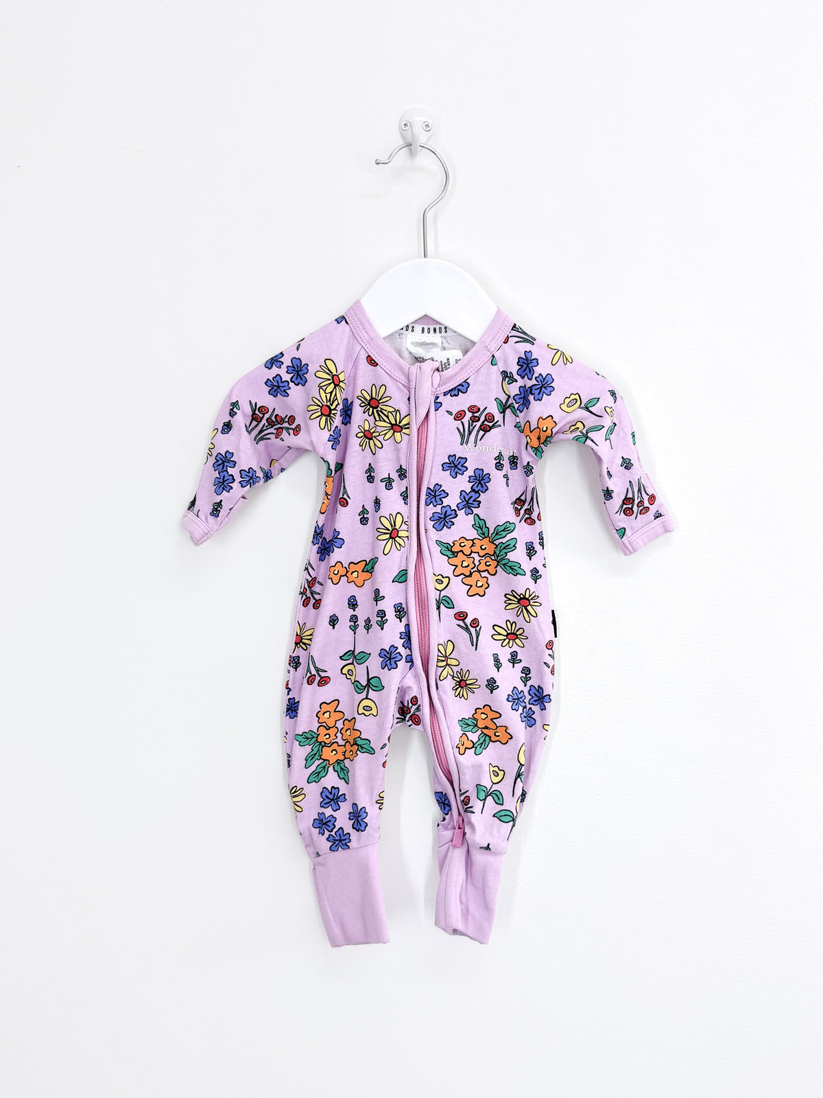 Bonds wondersuit - purple multi floral (newborn)