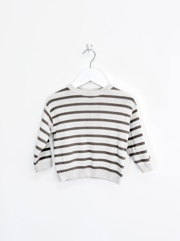 Zara beige striped knit pullover (18m)