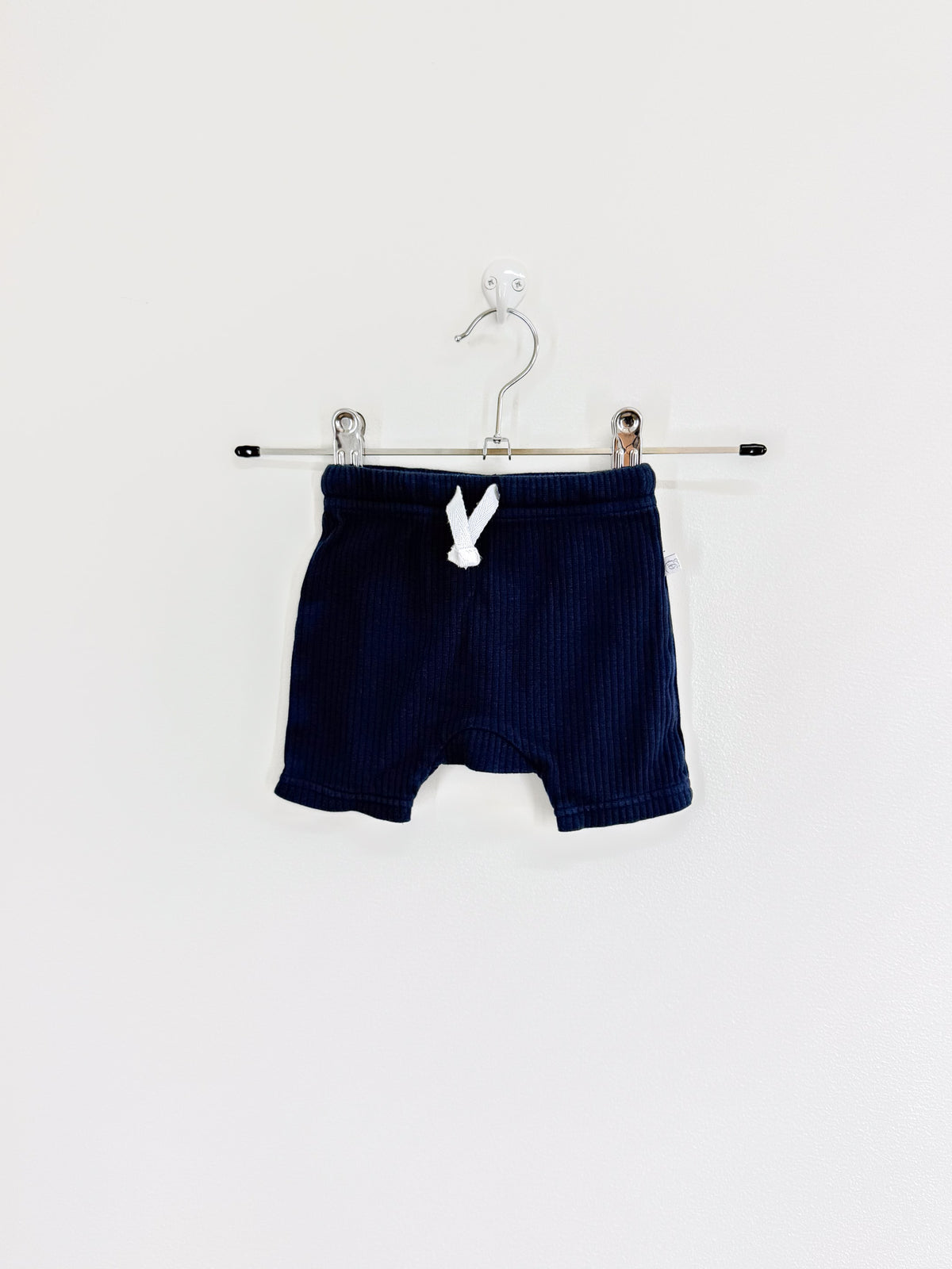 Teeny Weeny rib shorts - navy (newborn)