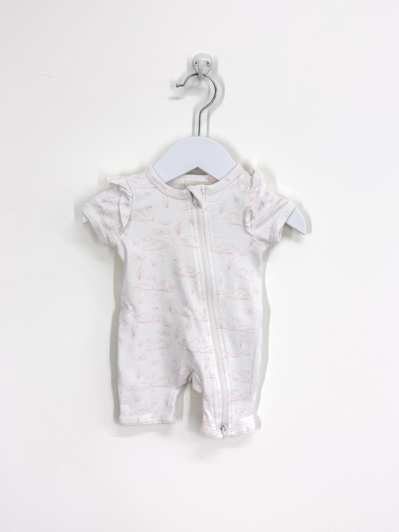 Little Bundle swan shortie zipsuit (newborn)