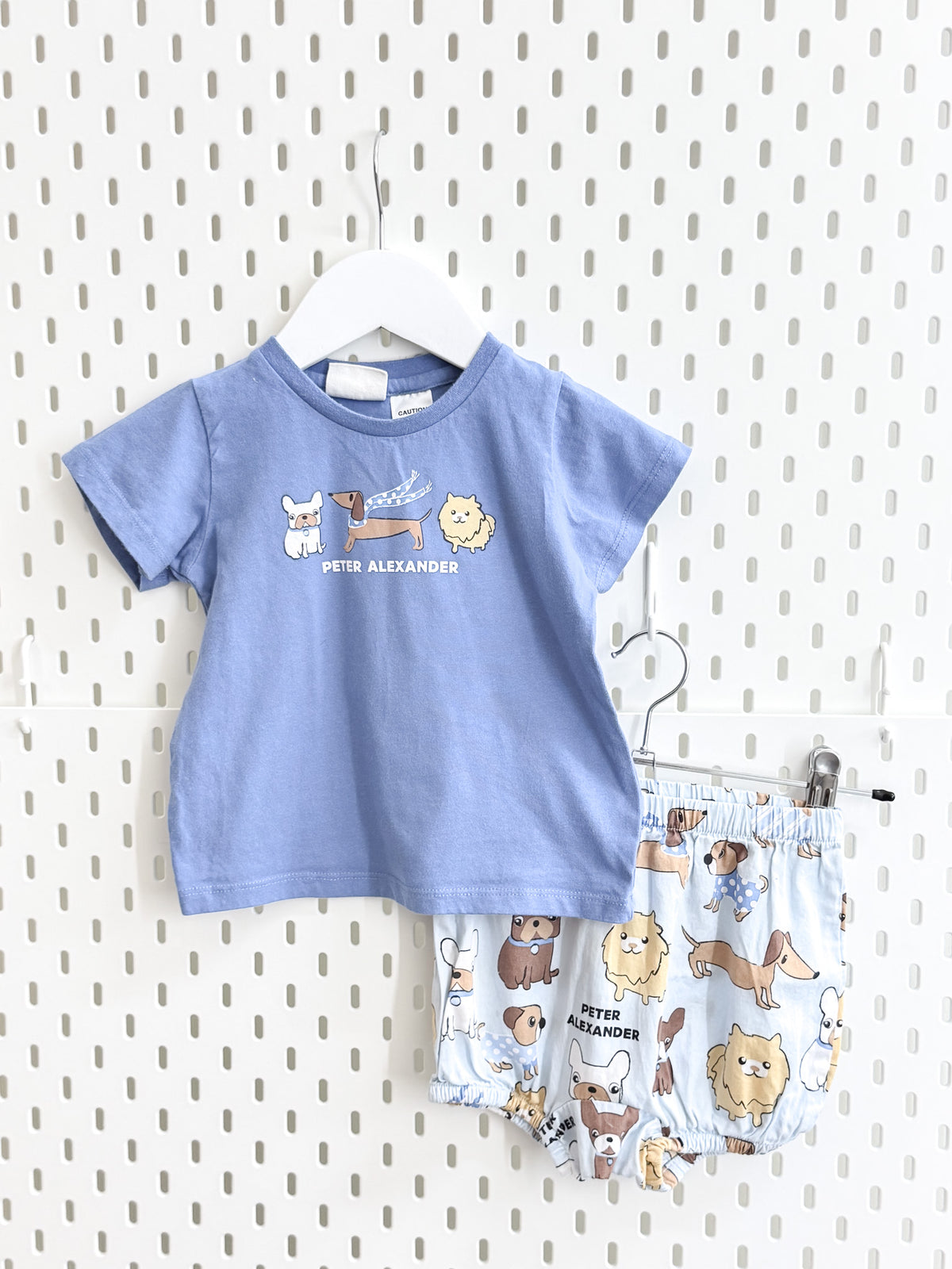 Peter Alexander short sleeve puppies PJ set (18-24m)