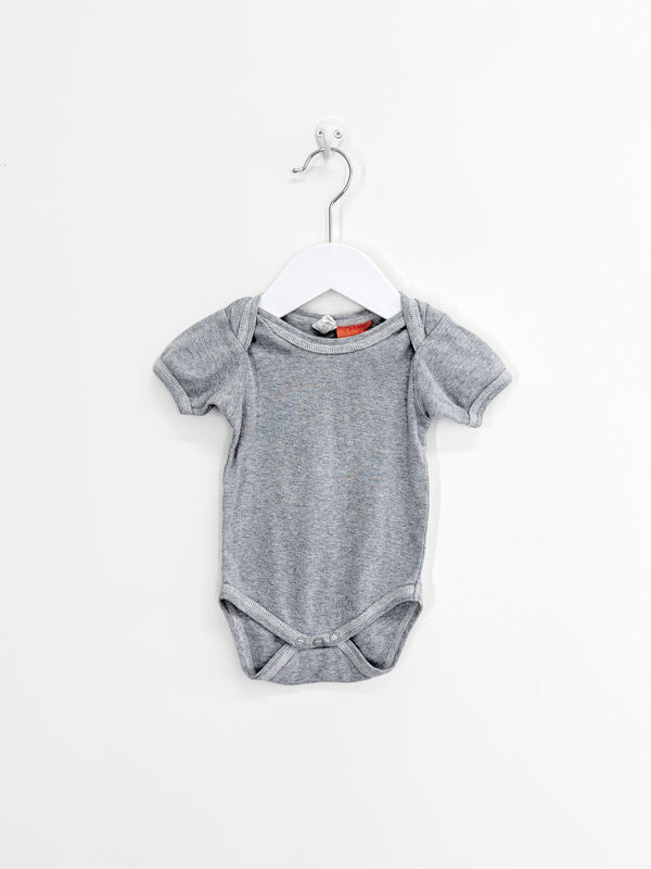 Nature Baby organic short sleeve bodsyuit - grey (3-6m)