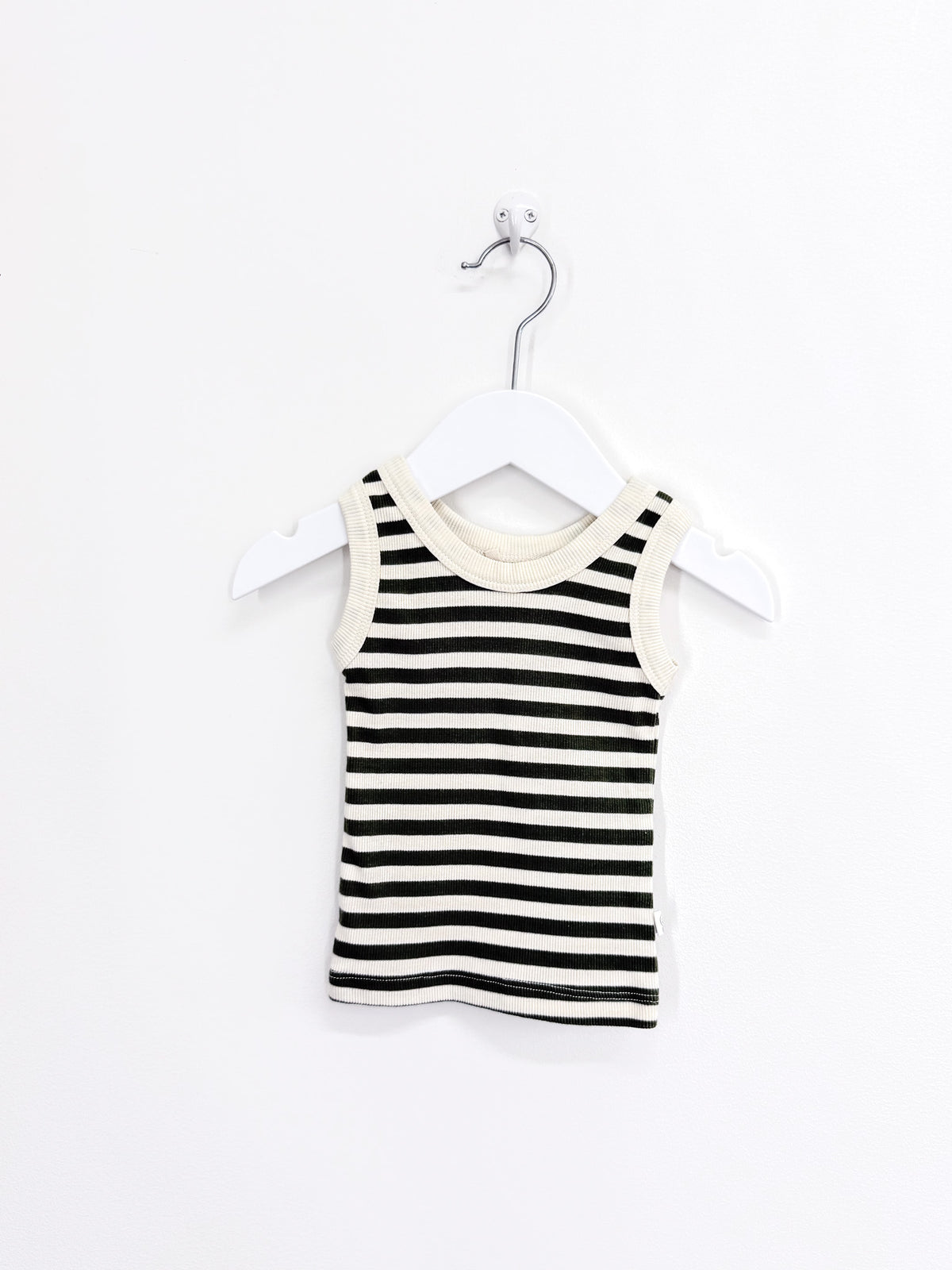Snuggle Hunny organic rib singlet top - stripe (0-3m)