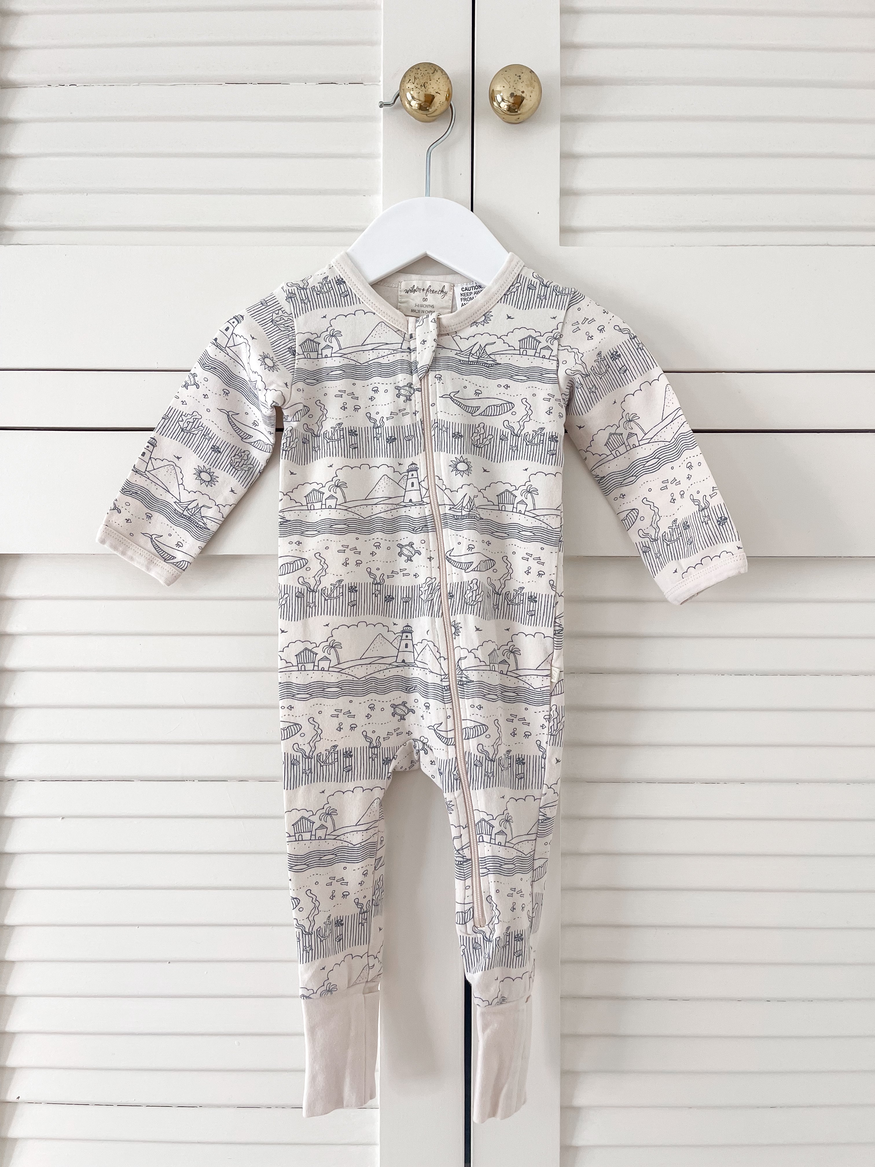 Wilson & Frenchy organic zipsuit - seaside (3-6m)