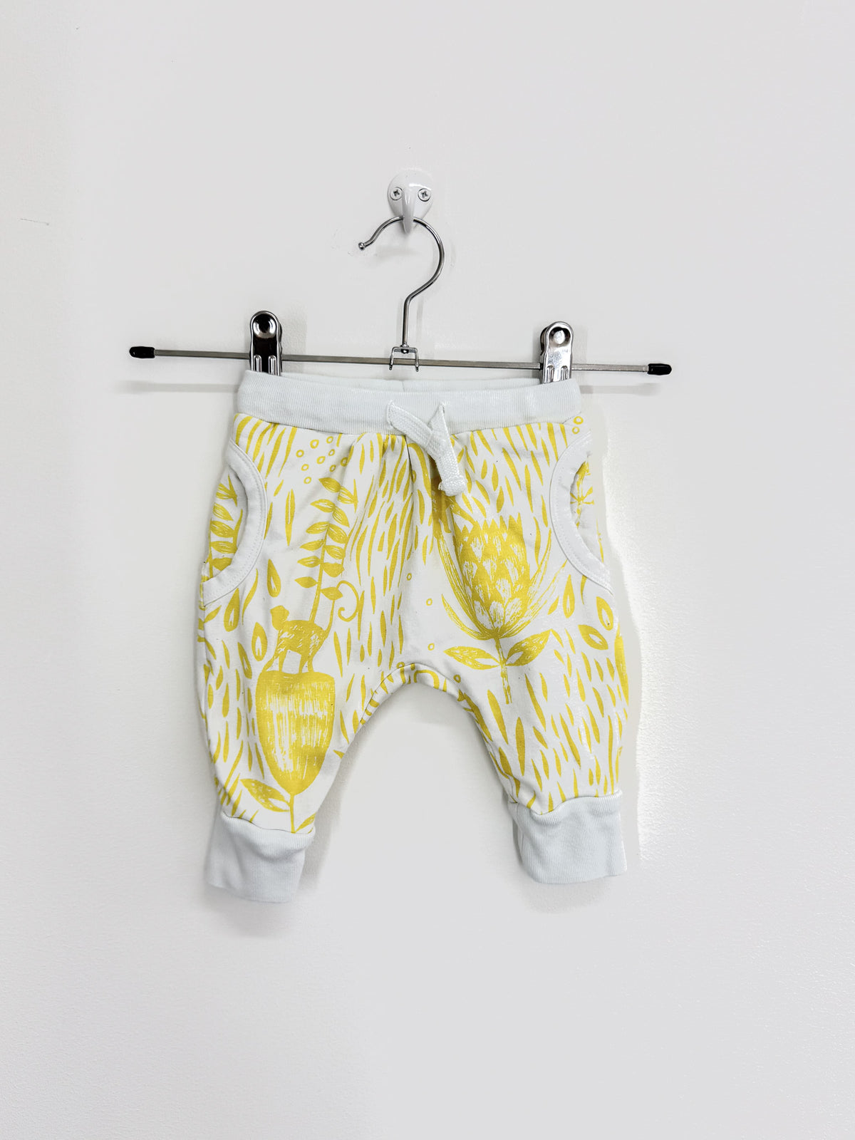 Snuggle Hunny mellow yellow pants (0-3m)