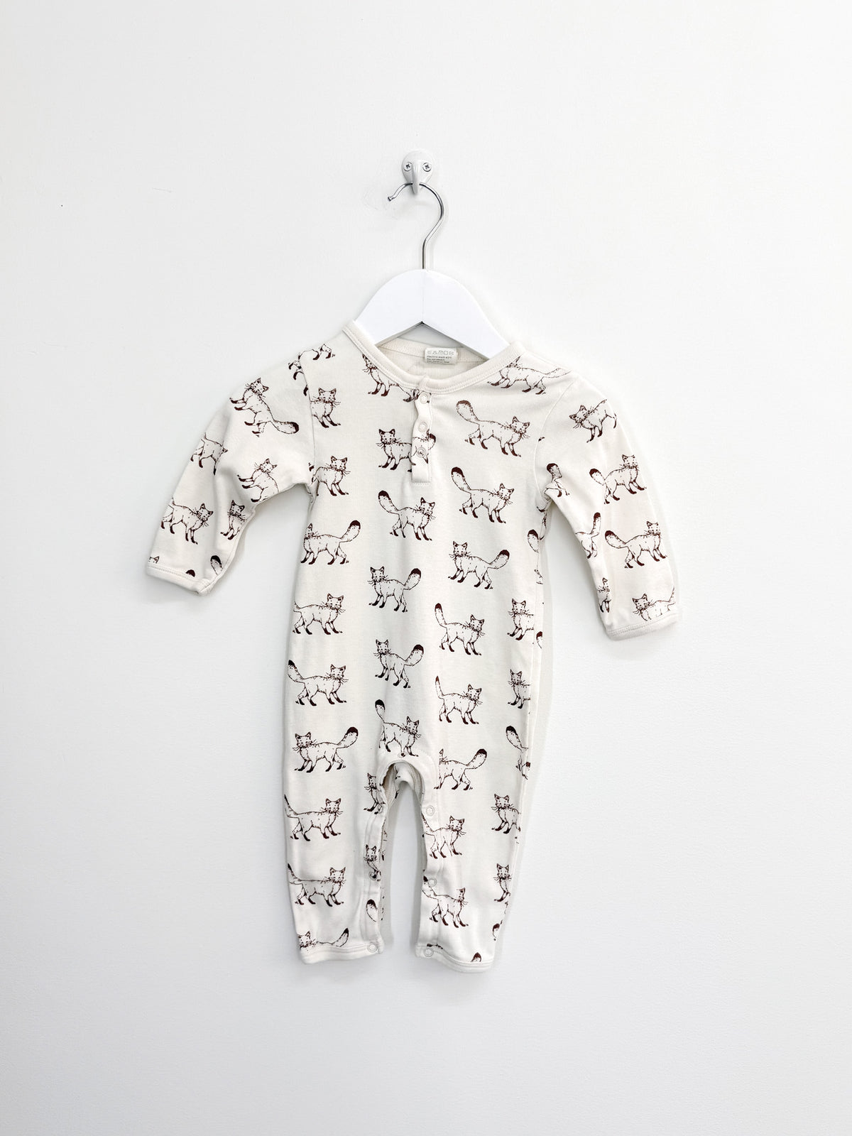 Nature Baby organic PJ henley suit - foxes (0-3m)