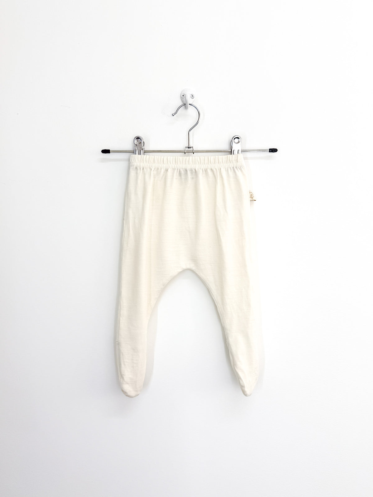Mokopuna merino footed leggings - cream (3-6m)