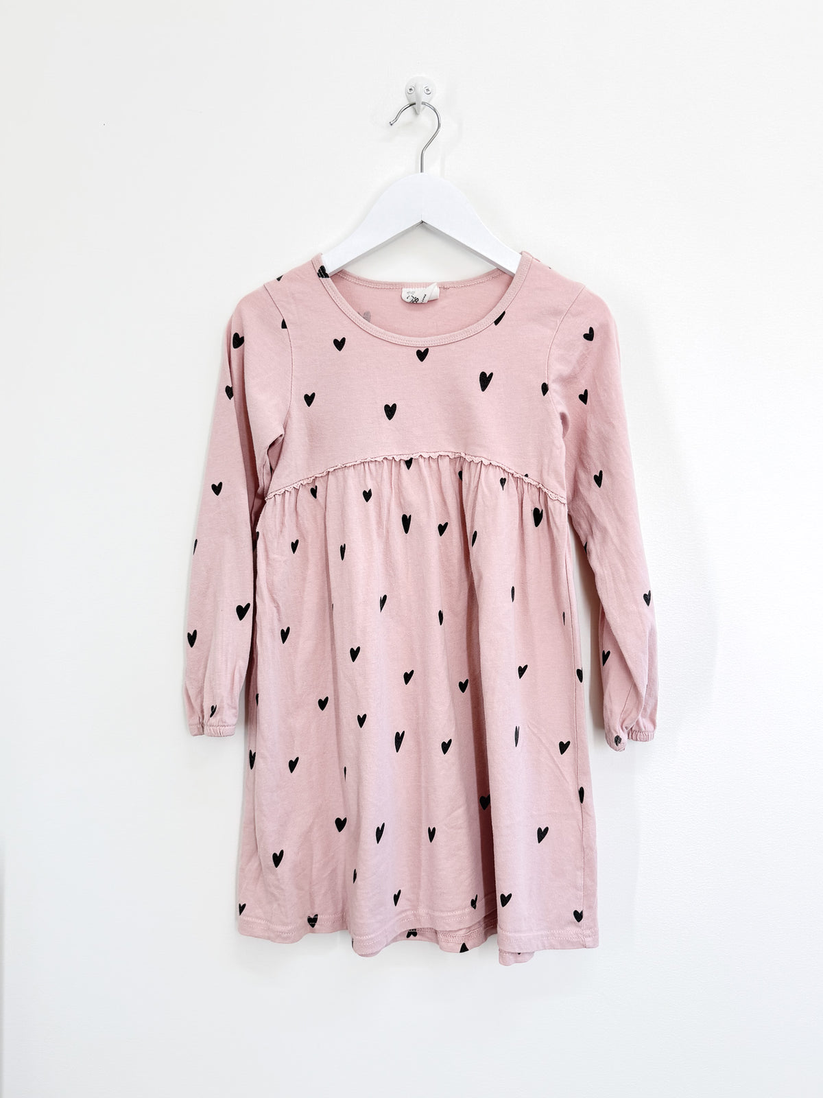 Cotton On Kids long sleeve hearts frill dress (5y)