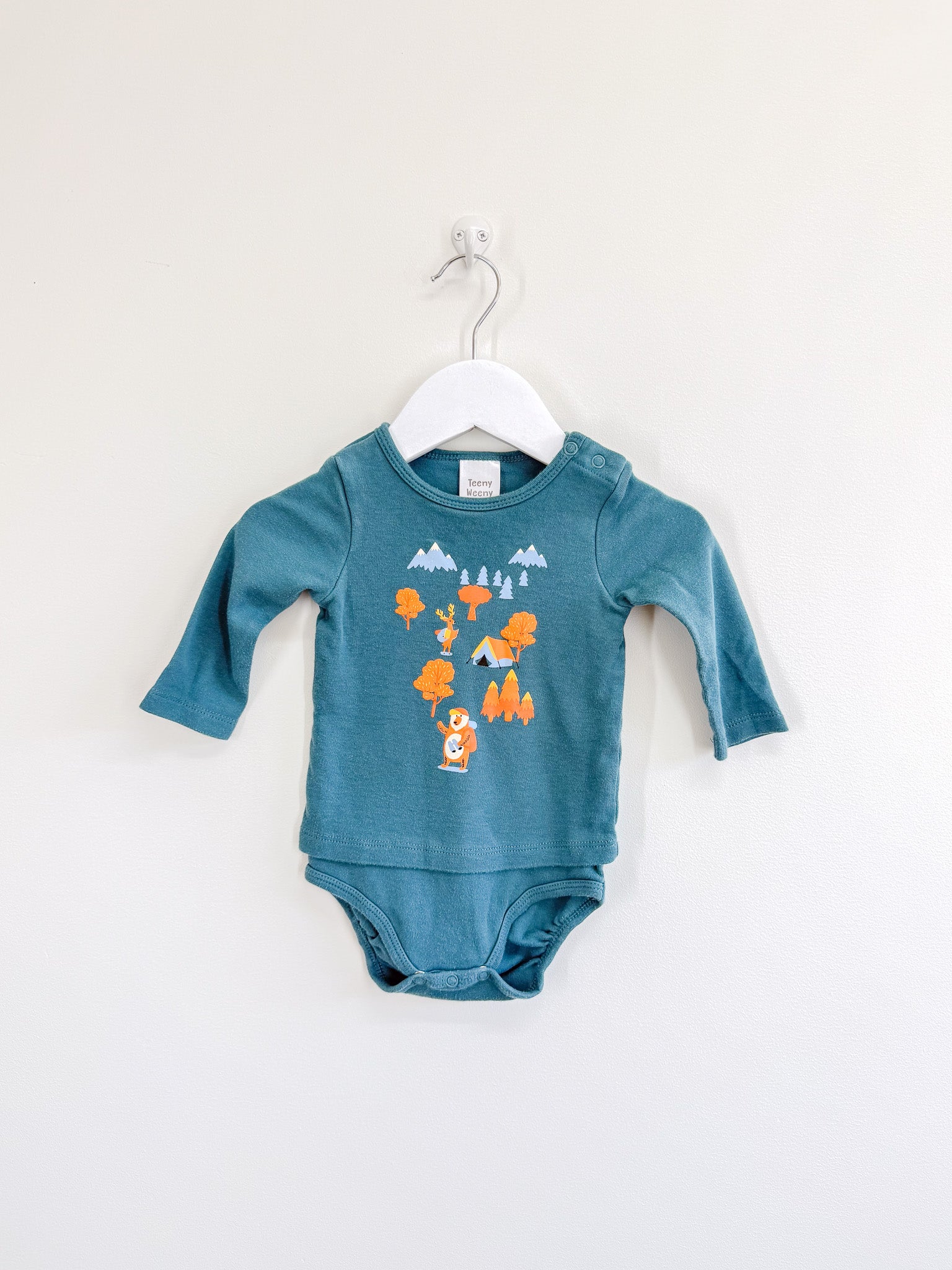 Teeny Weeny camping tee bodysuit (6-12m)