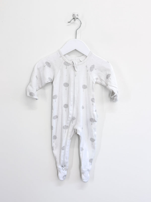 Purebaby organic zipsuit - blue bears (0-3m)