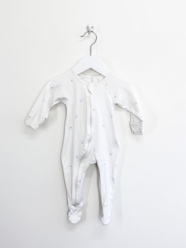 Purebaby organic zipsuit (0-3m)
