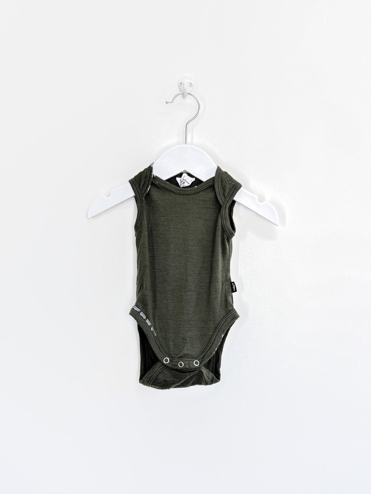 Little Flock Of Horrors merino singletsuit - green grey trim (0-3m)