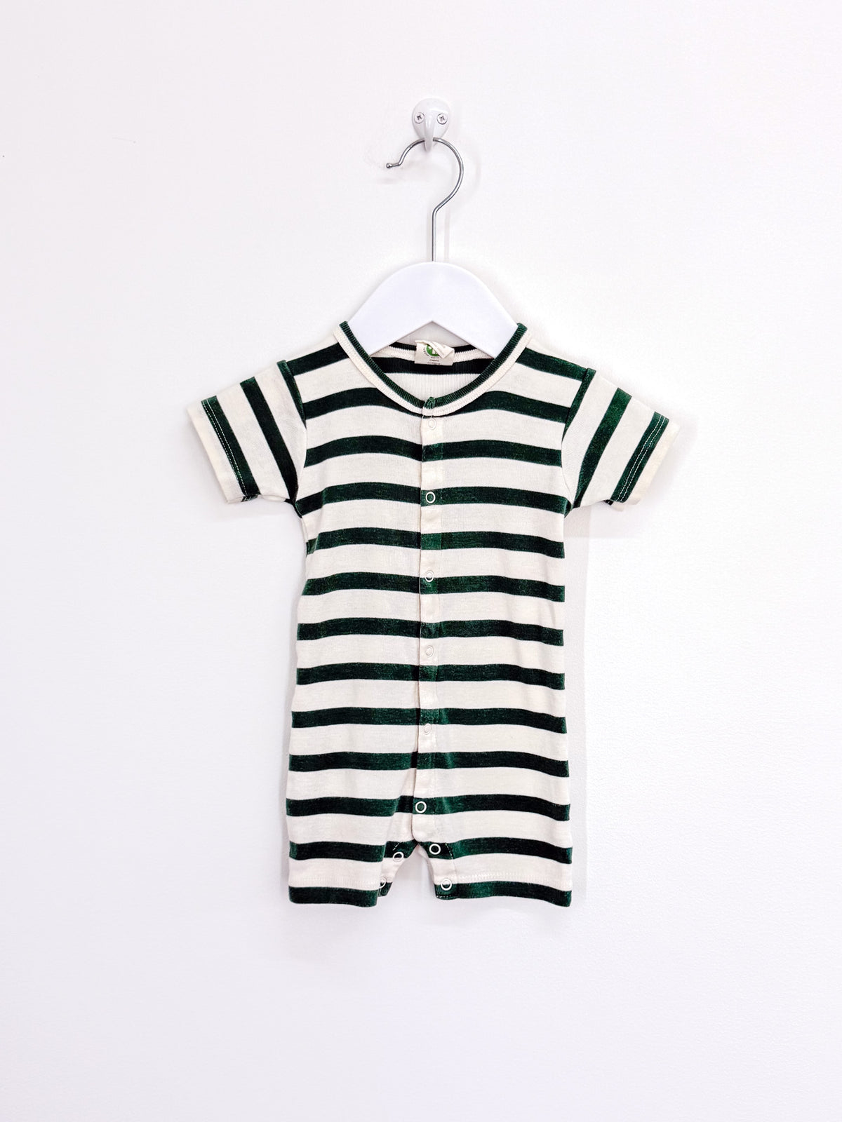 Nature Baby organic sleepy suit - peppermint holiday stripe (0-3m)