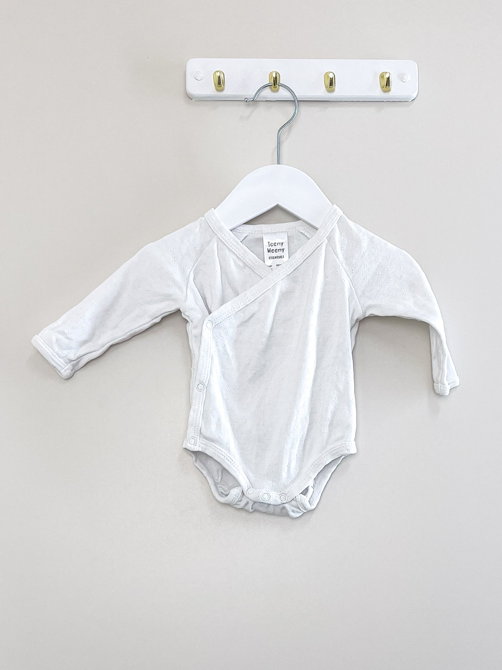 Teeny Weeny pointelle kimono bodysuit (newborn)