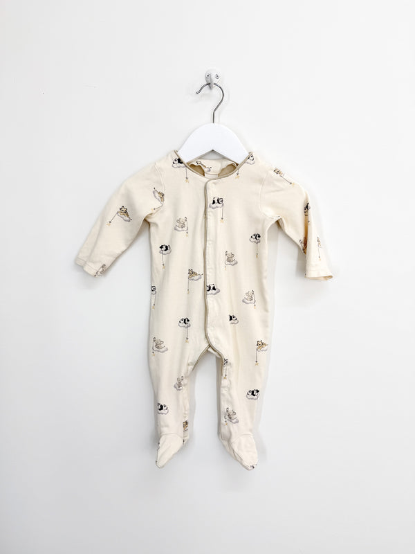 Little Bundle button onesie - clouds (3-6m)