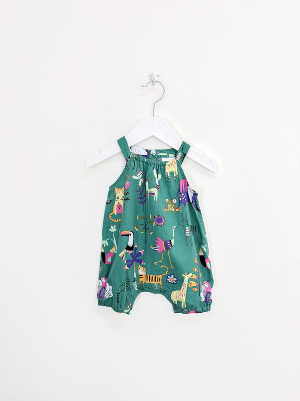 Next sleeveless jungle romper (0-3m)