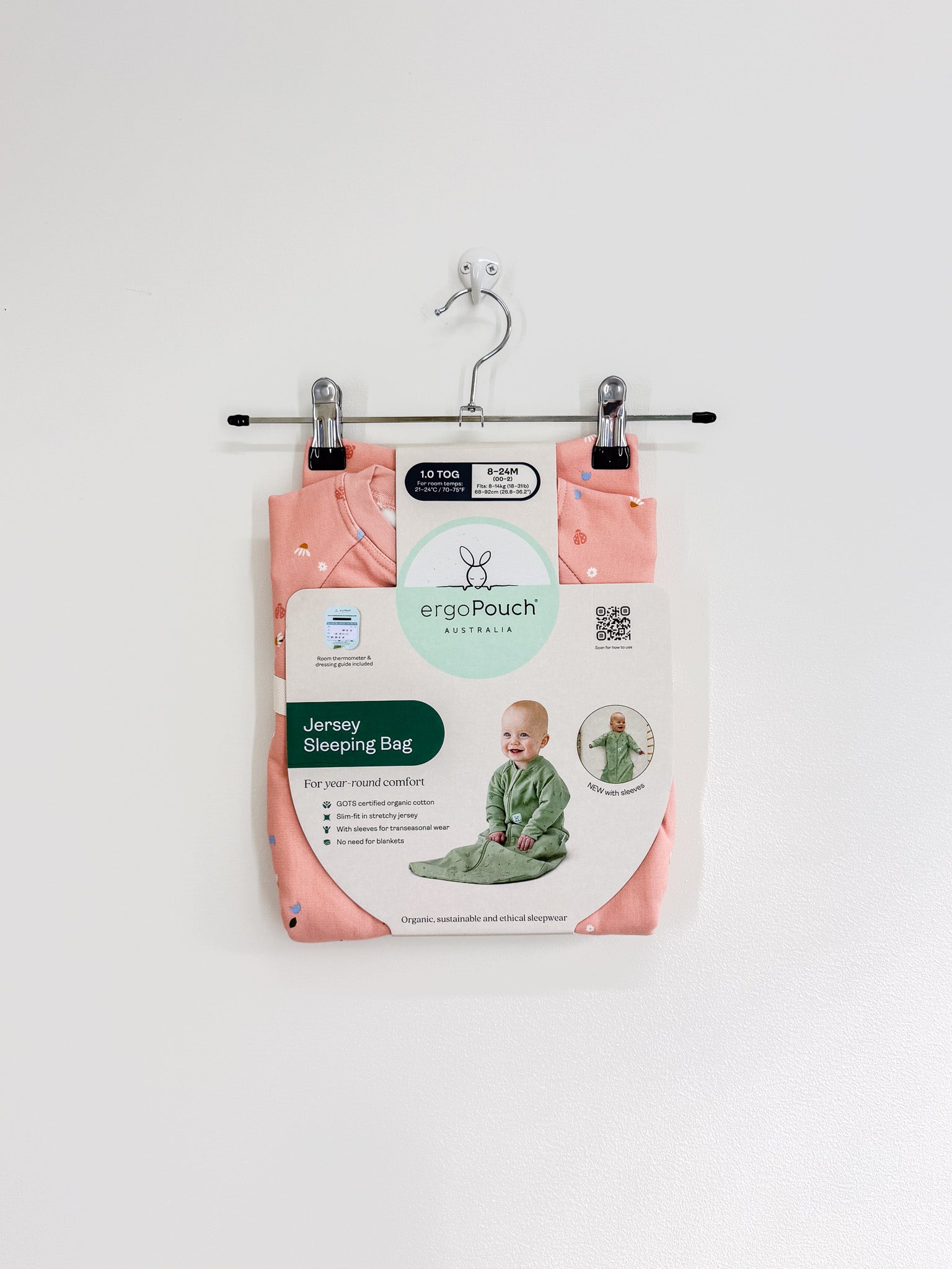 BNWT Ergopouch organic jersey sleeping bag 1.0 tog (8-24m)