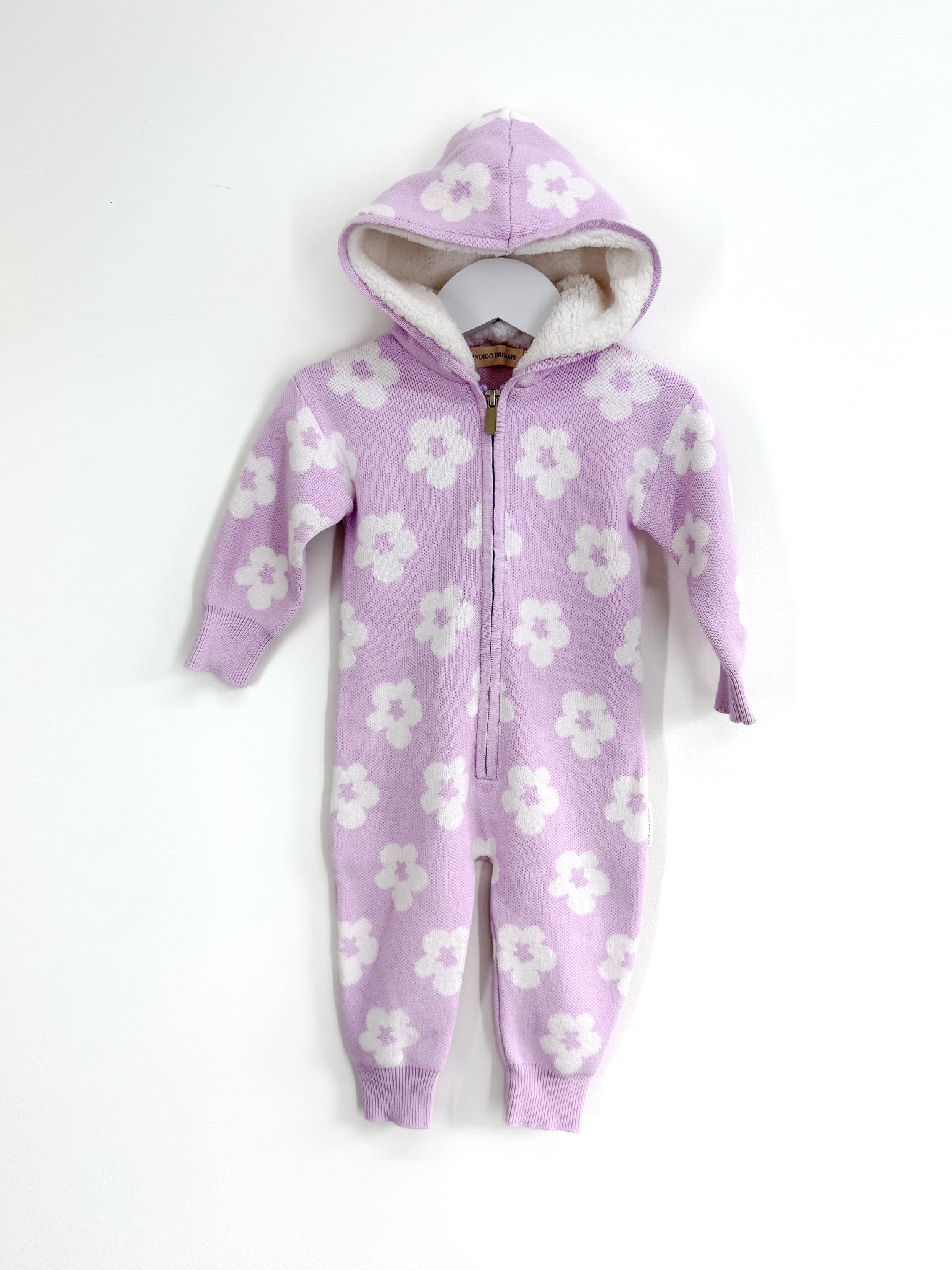 Indigo Dreams lola sherpa hooded romper (6-12m)