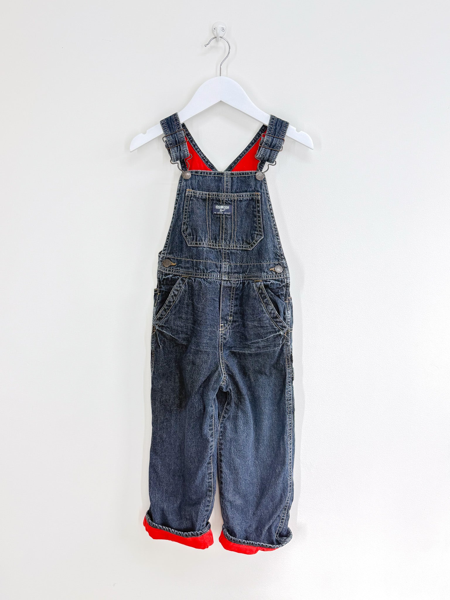 OshKosh fleece lined denim overalls (5y)