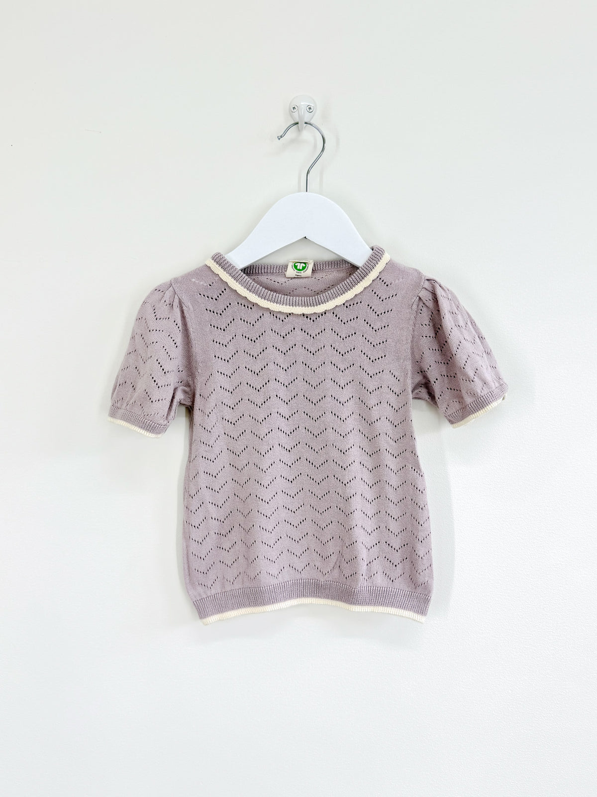 Nature Baby organic maeve tee - lilac pointelle (6-12m)