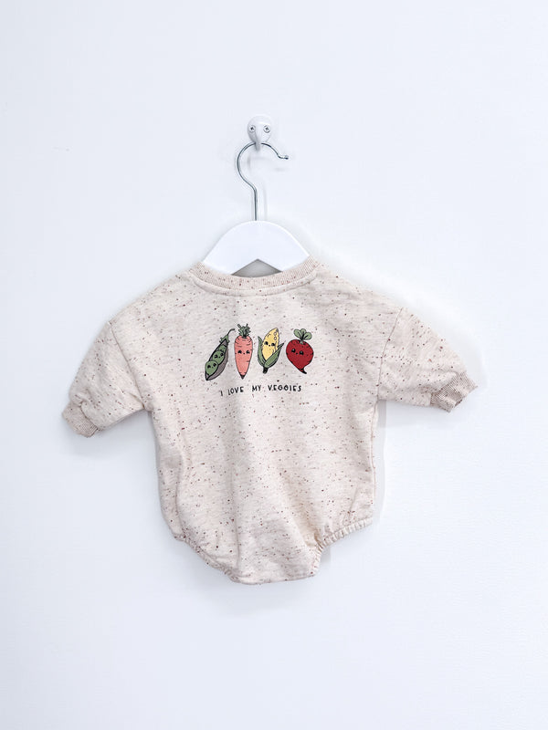 Teeny Weeny veggies jersey romper (0-3m)