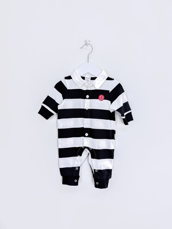 Cotton On Kids rugby polo stripe coveralls (0-3m)