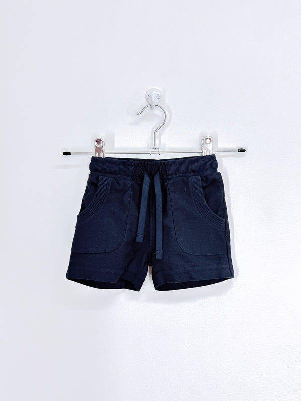 Teeny Weeny navy drawstring shorts (3-6m)
