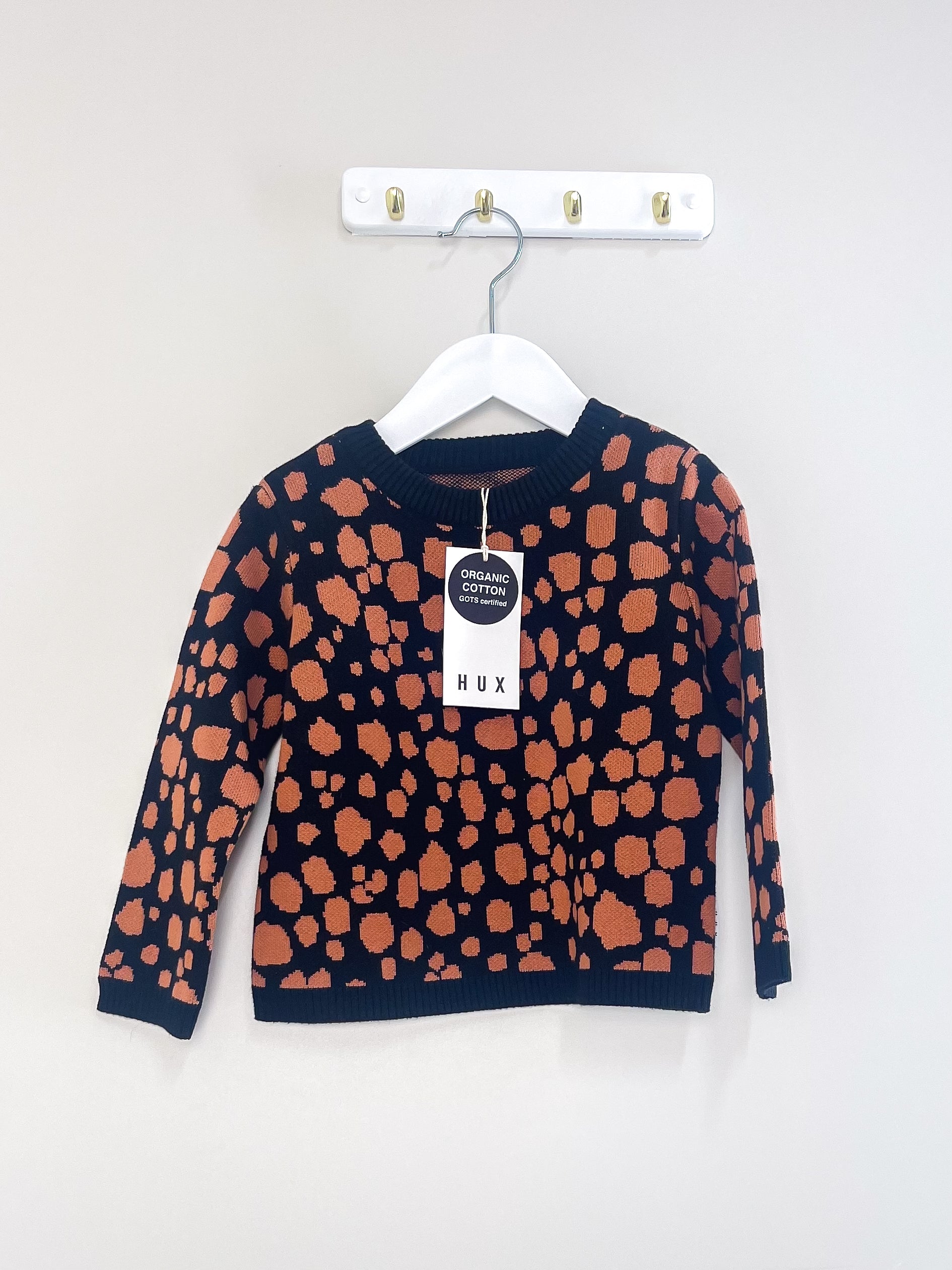 BNWT Hux organic ocelot knit jumper (3y)