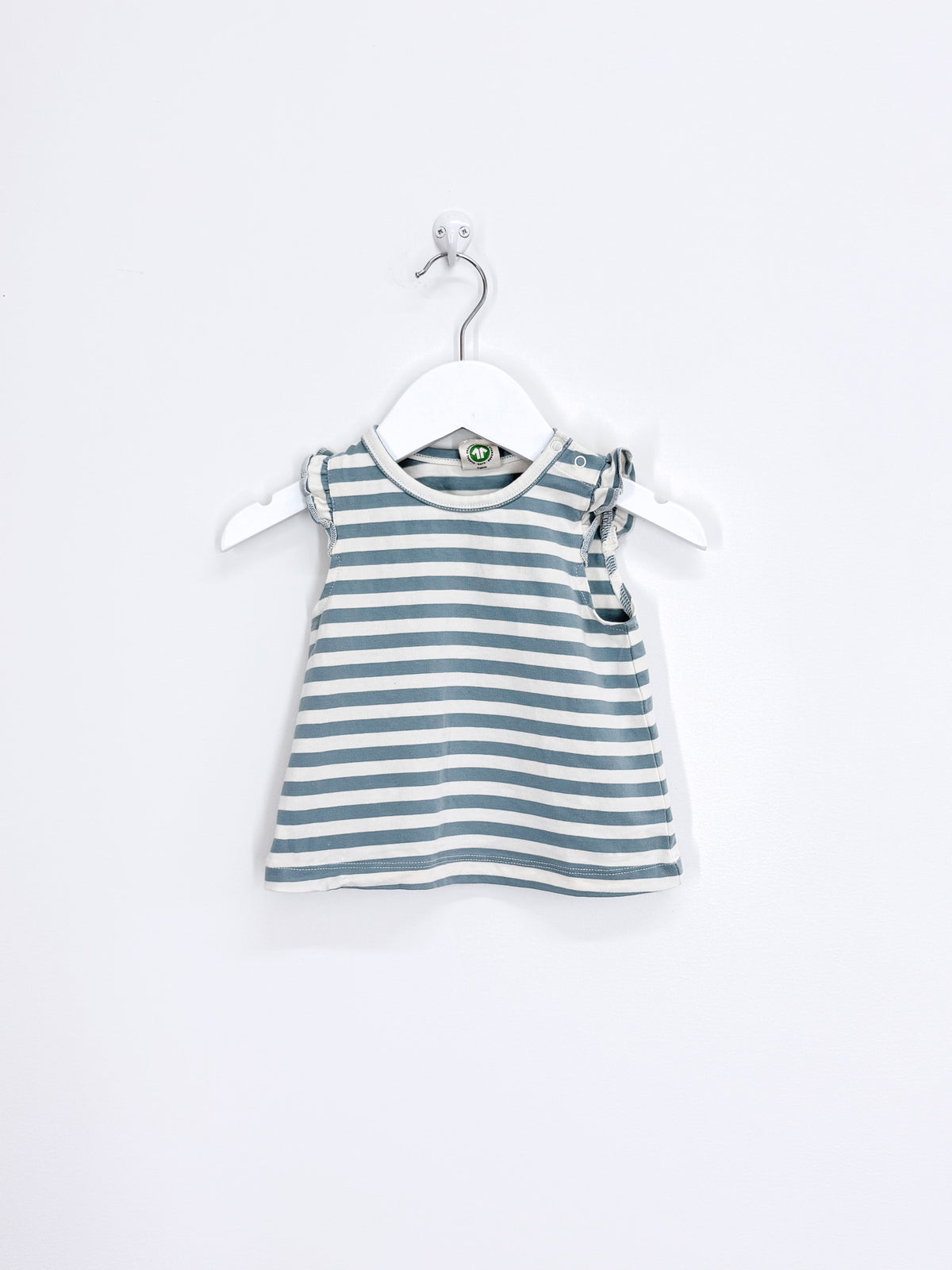Nature Baby organic fleur tee - mineral sea stripe (6-12m)