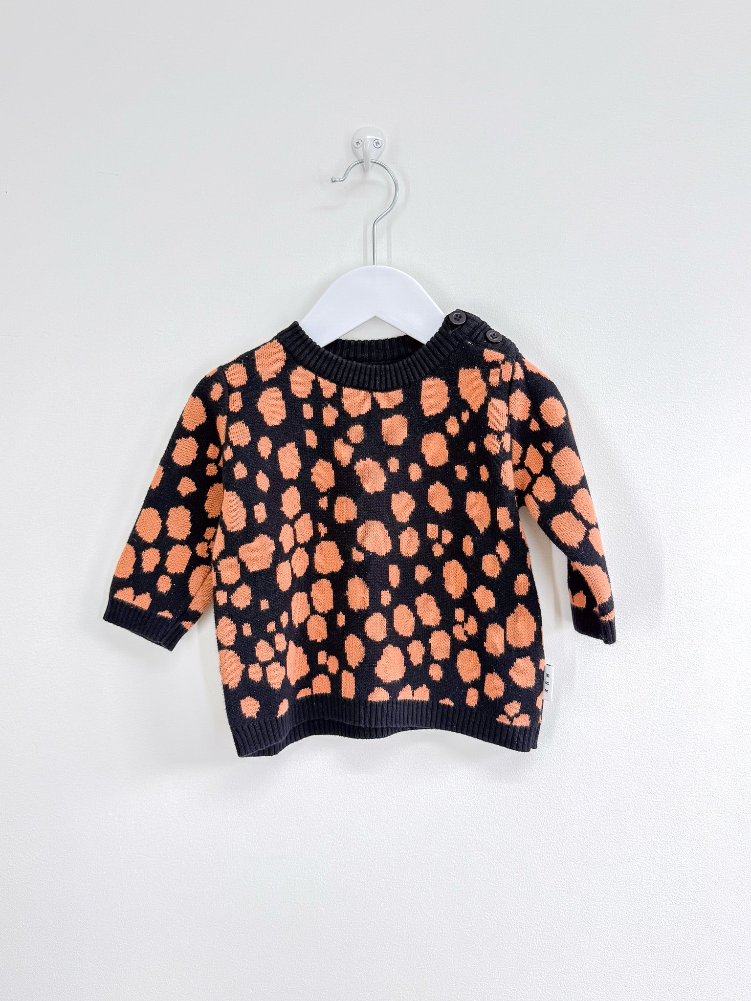 Hux organic ocelot knit jumper (6-12m)