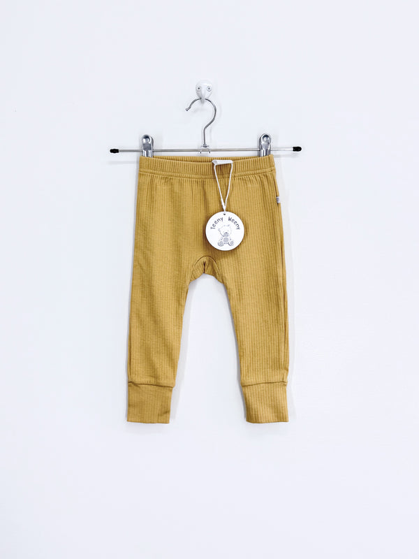 BNWT Teeny Weeny rib leggings - wheat (6-12m)