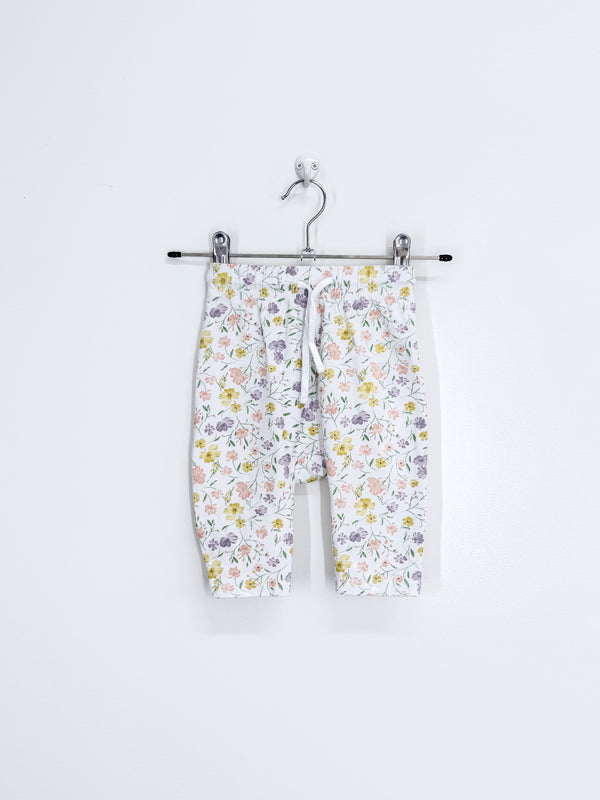 Little Bundle floral drawstring leggings (3-6m)