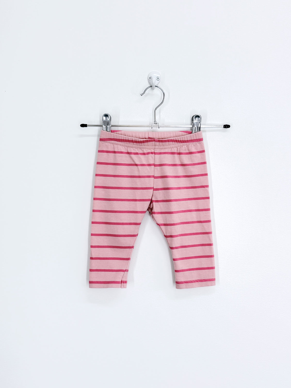 Teeny Weeny pink stripe leggings (3-6m)