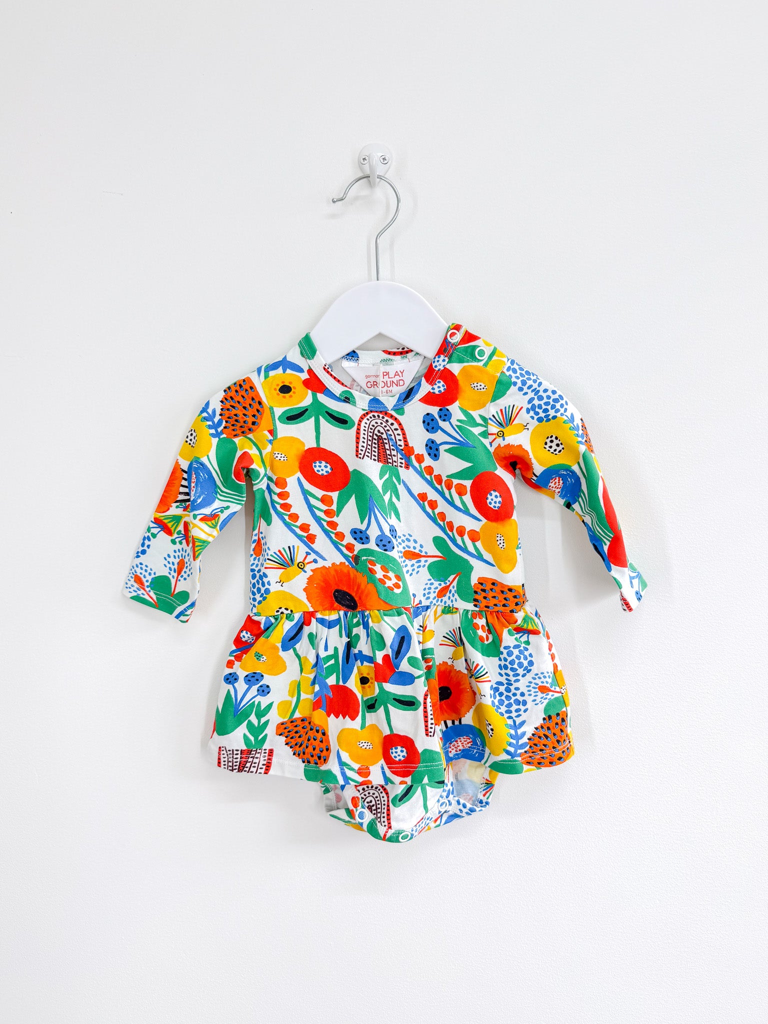 BNWOT Gorman organic rosie posie bodysuit dress (3-6m)