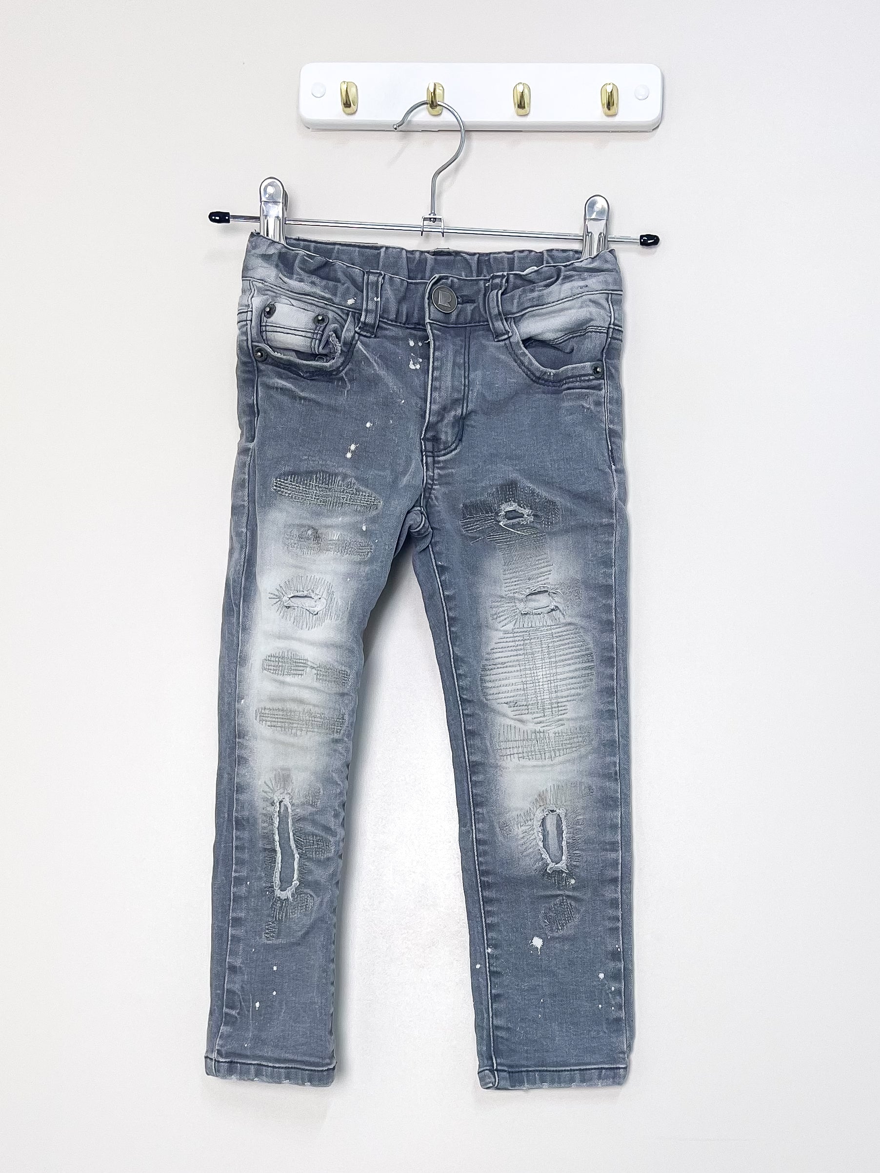 Rock Your Kid splatter denim jeans (4y)