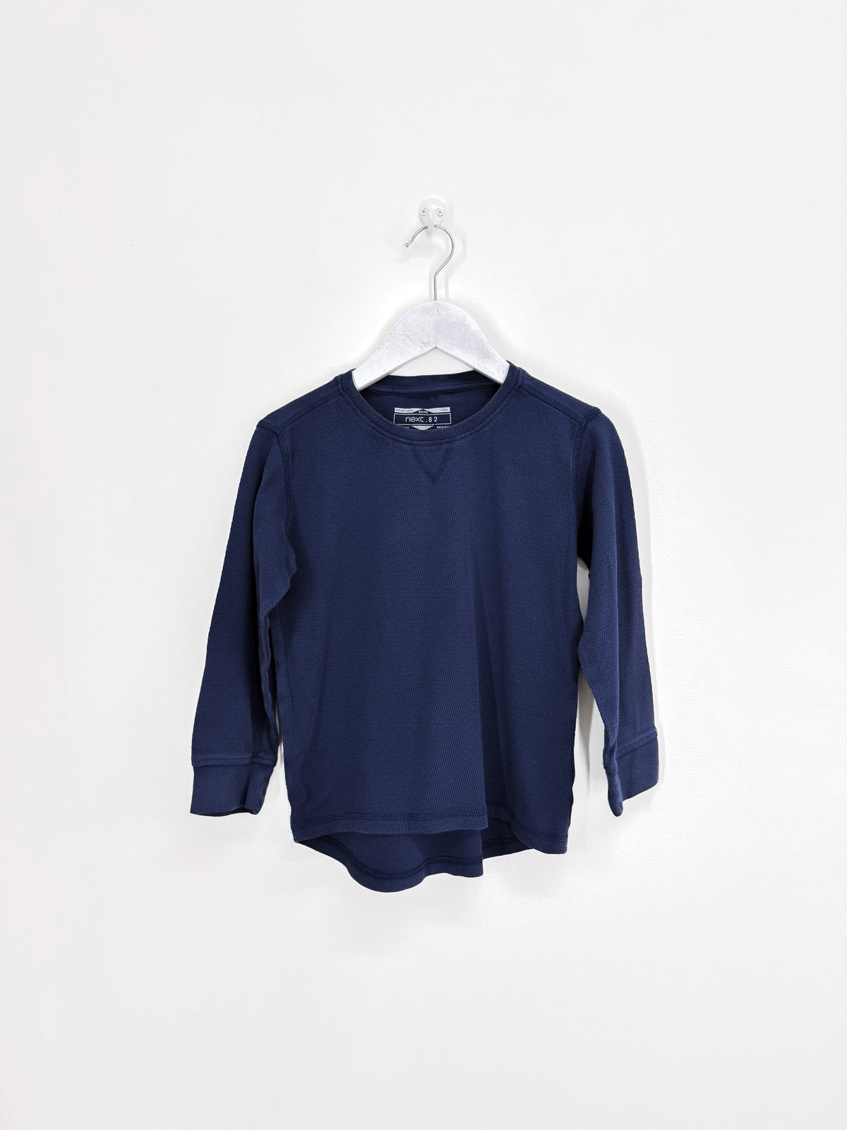 Next long sleeve textured tee - navy (5-6y)
