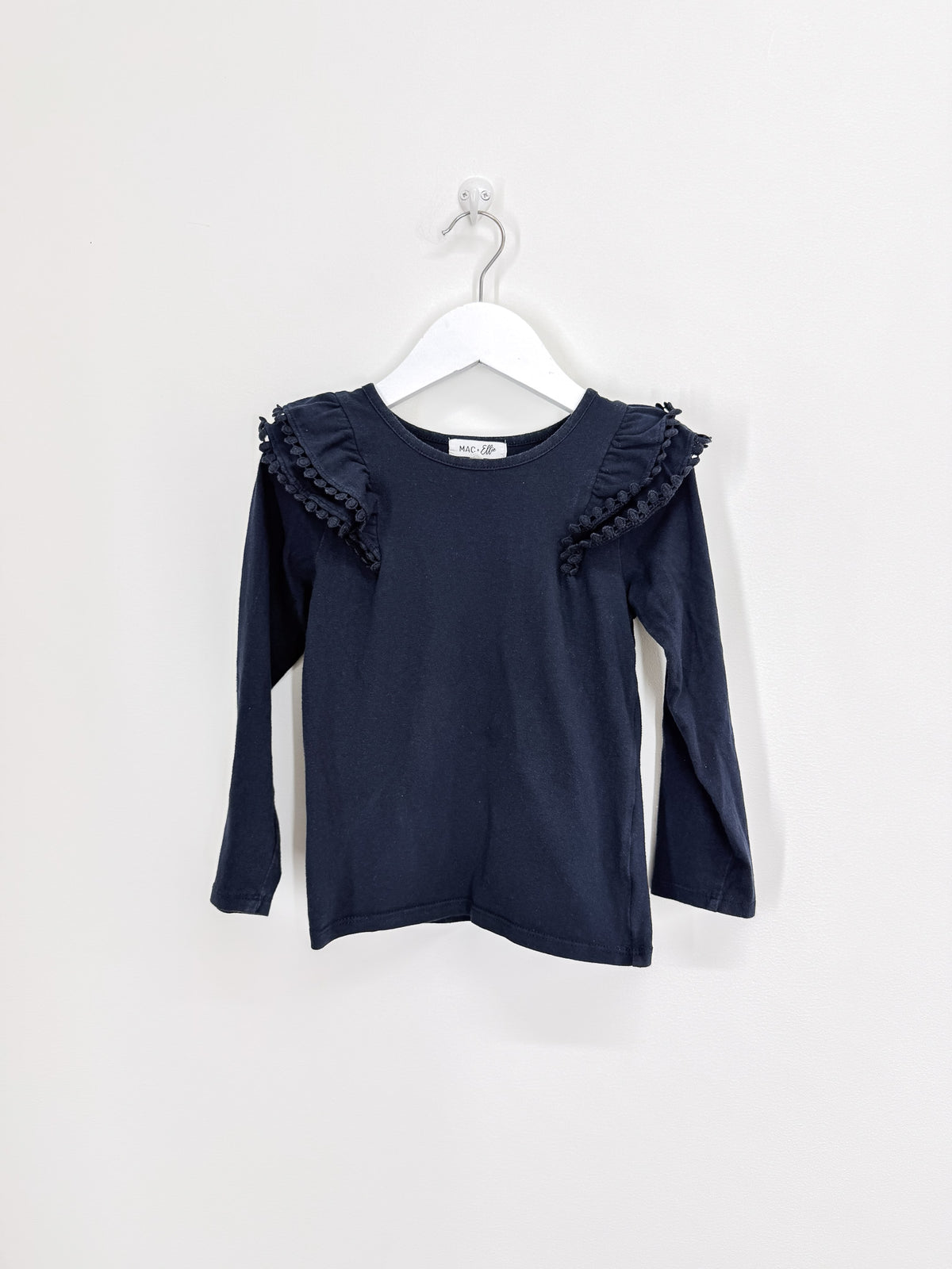 Mac & Ellie long sleeve flutter tee - navy (6y)